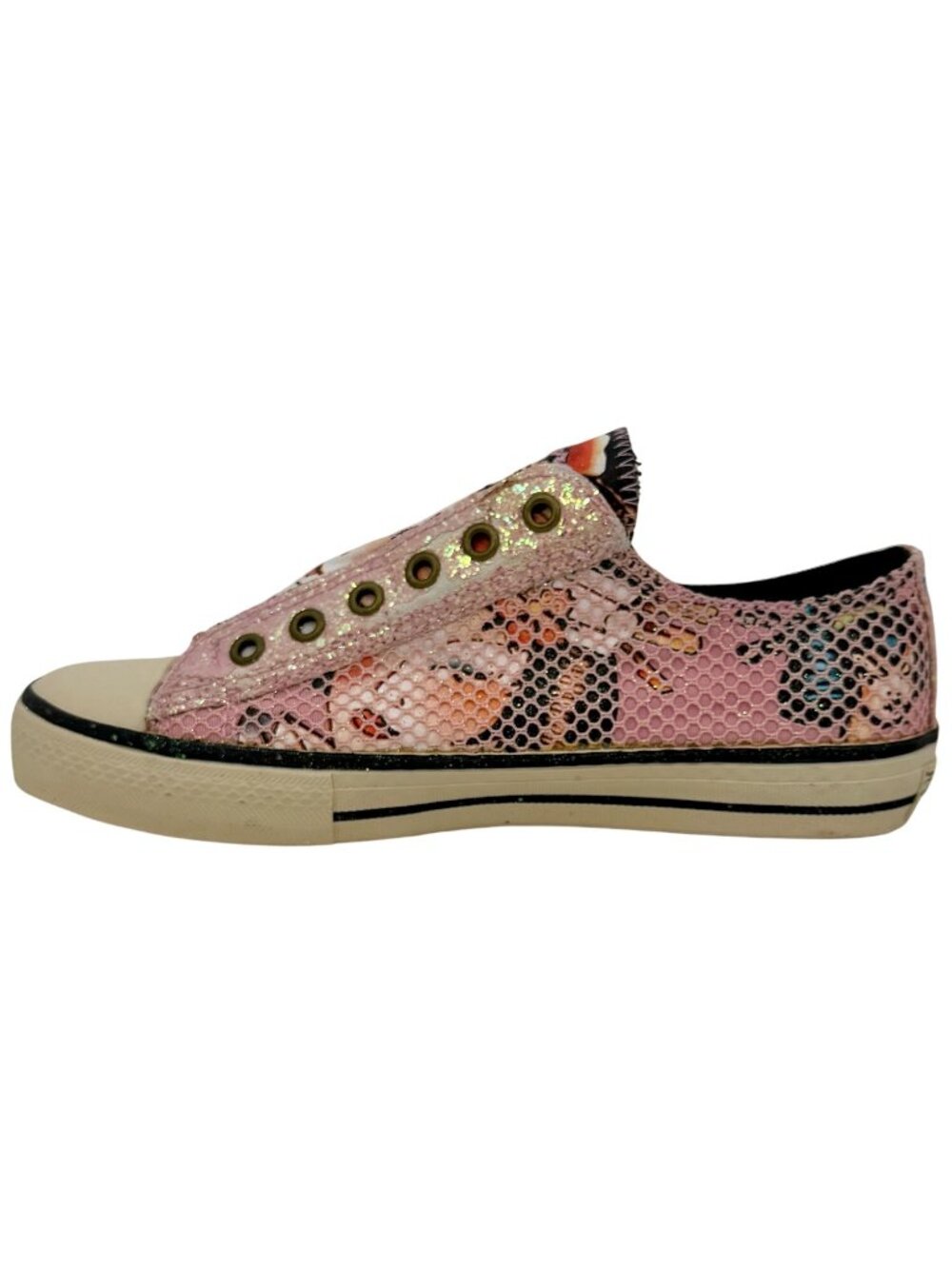 VTG Ed Hardy Pink Canvas Tattoo Graphic Sneakers | Y2K Streetwear Grunge Skater - Picture 3 of 16